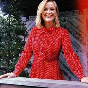 NWT Draper James printed tie-neck shirtdress, 8